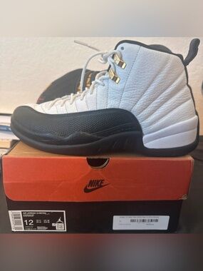 Air Jordan 12 retro taxi 2025 White/Black with Gold Accents